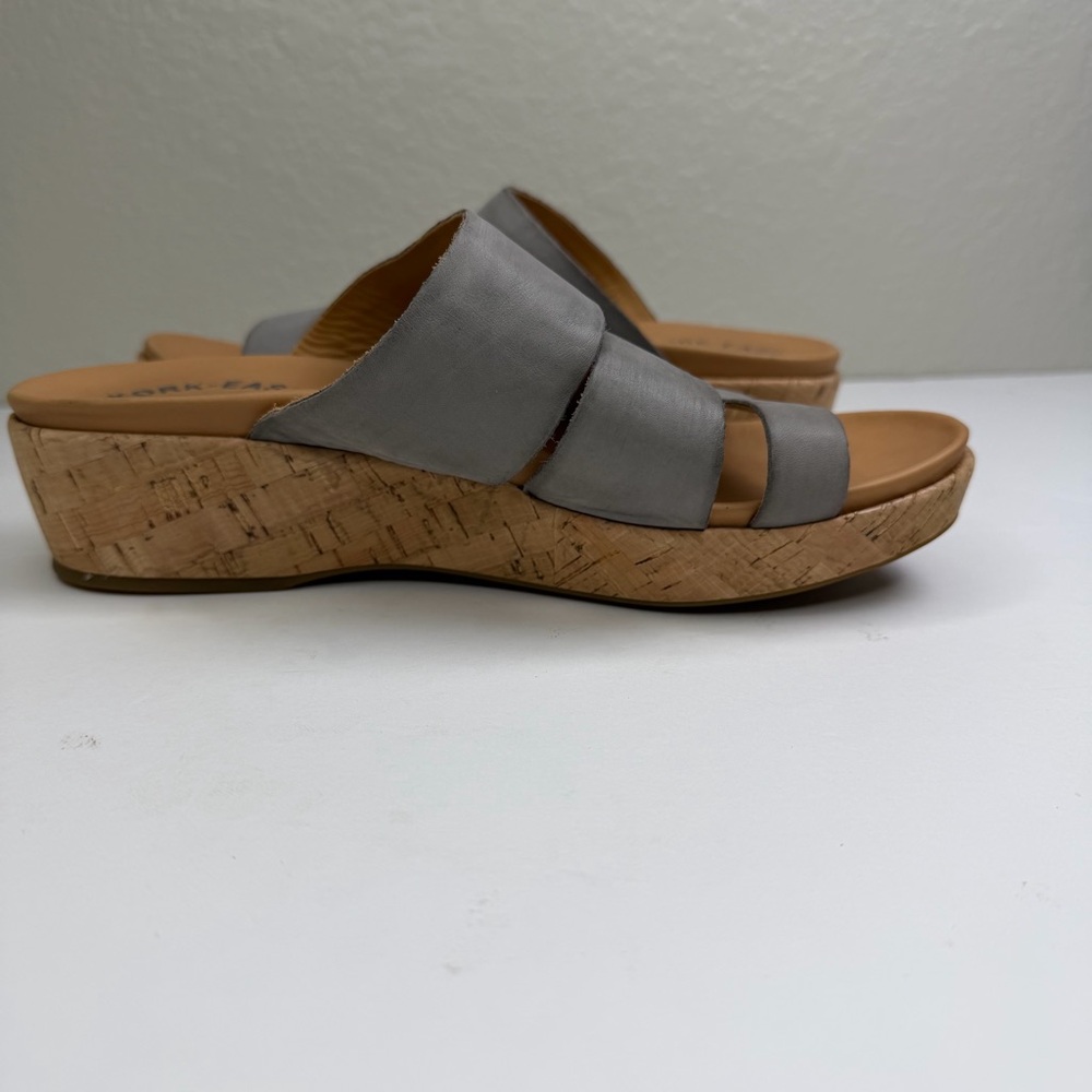 Kork-Ease Women’s Menzie Triple Strap Slip-On Leather Cork Wedge Sandals Size 8 - Picture 10 of 11